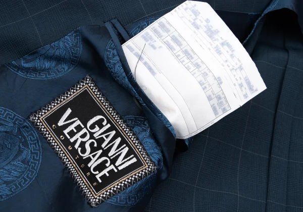 GIANNI VERSACE Medusa Metal Button Checked Jacket K-161278_016