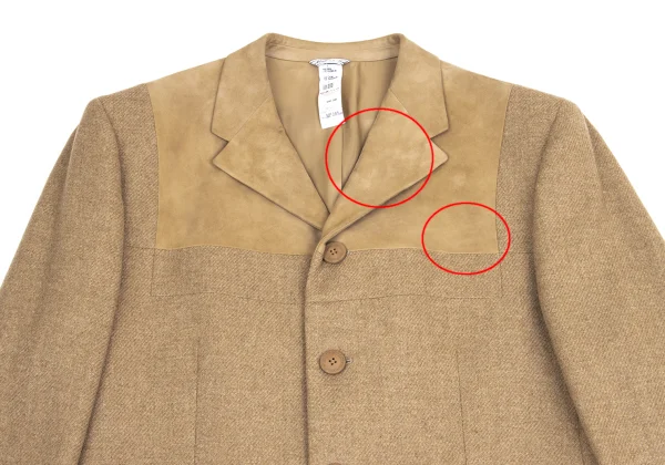 GIANNI VERSACE Suede Switching Wool Jacket K-161279_002