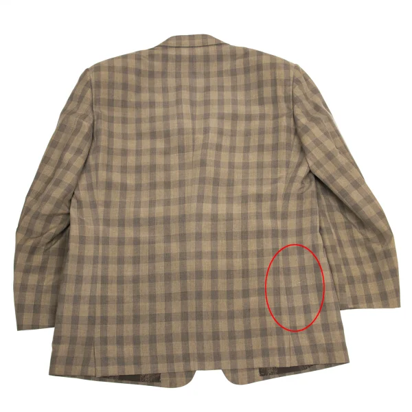 GIANNI VERSACE Silk Block Check Medusa Metal Button Jacket K-161280_013