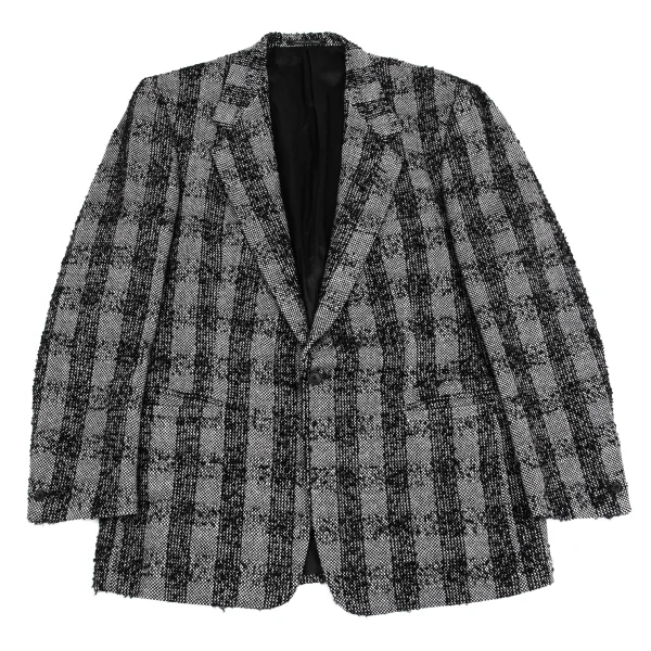 GIANNI VERSACE Checked Tweed Jacket White,Black 54 K-161281_001
