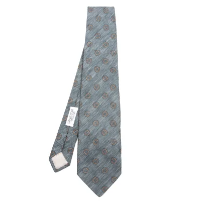 ARMANI COLLEZIONI Silk Linen Dot Jacquard Tie