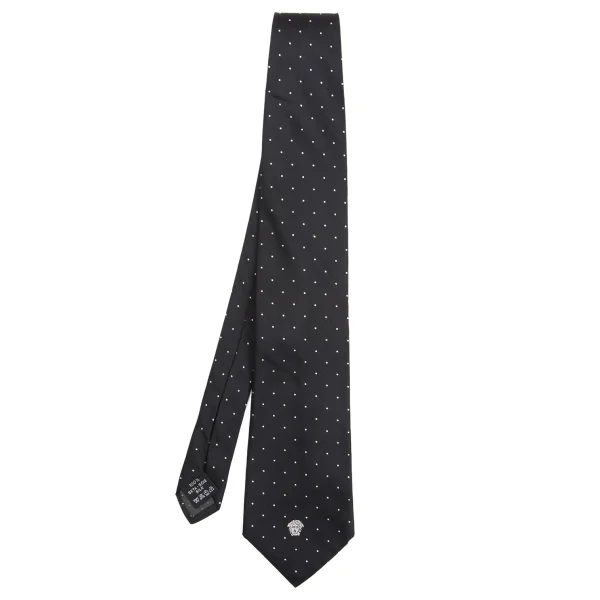 GIANNI VERSACE Pin Dot Medusa Jacquard Silk Tie Black  K-161291_001