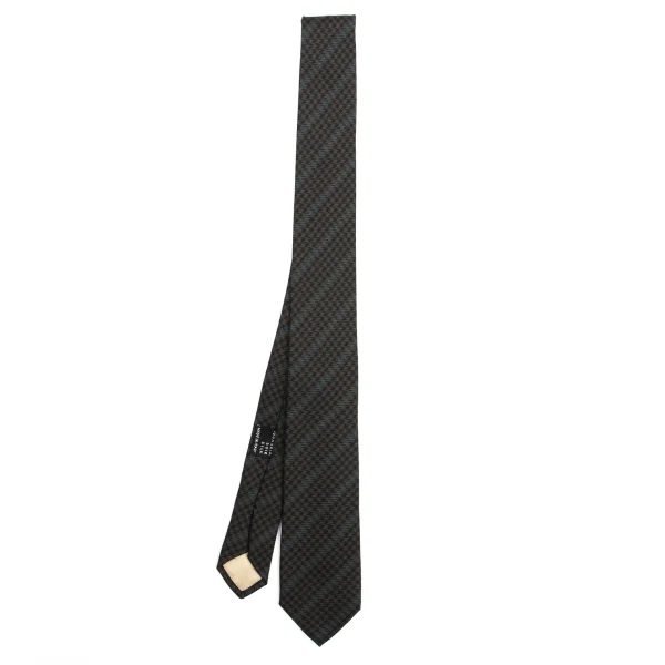 GIANNI VERSACE Houndstooth Silk Tie Khaki  K-161292_001