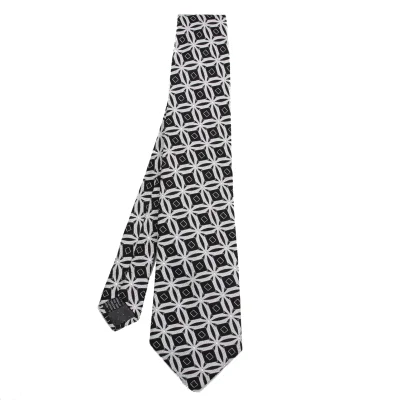 GIANNI VERSACE Graphic Glitter Jacquard Silk Tie
