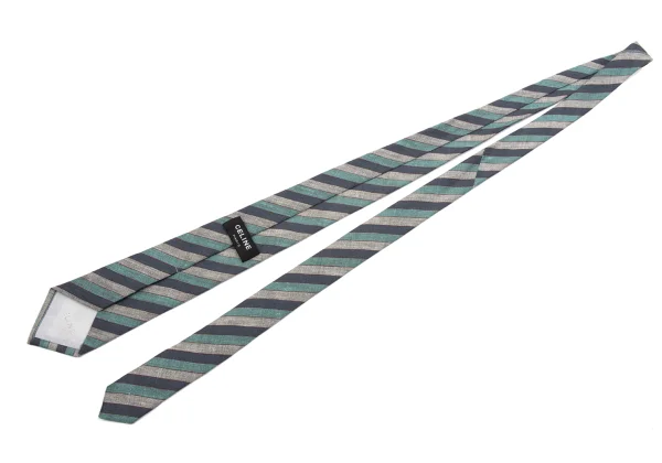 CELINE Linen Silk Regimental Tie K-161296_005