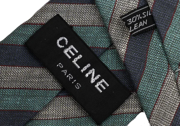 CELINE Linen Silk Regimental Tie K-161296_008