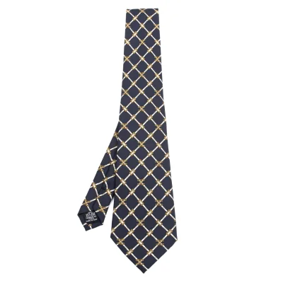 CHANEL Coco Mark Chain Printed Silk Tie