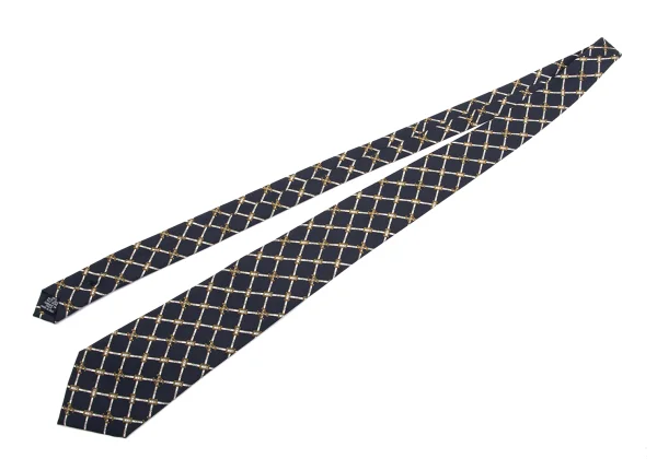 CHANEL Coco Mark Chain Printed Silk Tie K-161297_002
