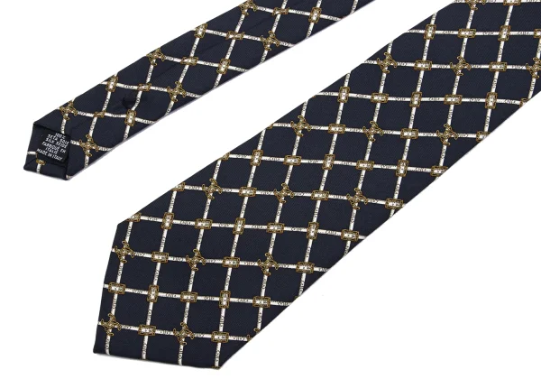 CHANEL Coco Mark Chain Printed Silk Tie K-161297_003