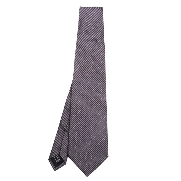 GUCCI GG Stripe Jacquard Silk Tie Grey,Purple  K-161299_001