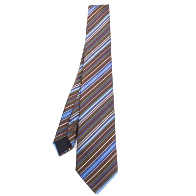 HERMES Multi Stripe Jacquard Silk Tie