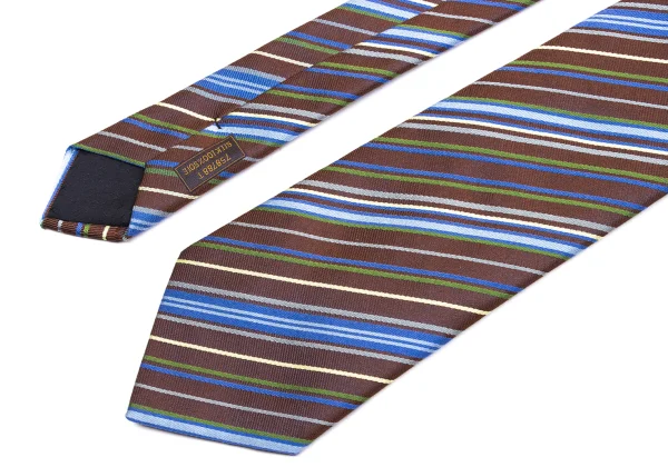 HERMES Multi Stripe Jacquard Silk Tie K-161301_003
