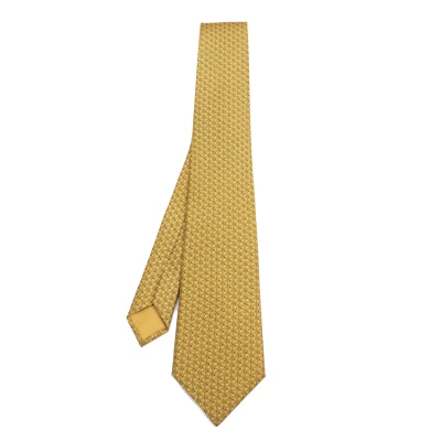 HERMES Printed Silk Tie
