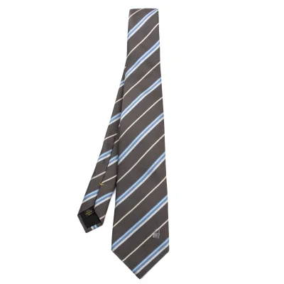 Louis Vuitton Striped Padlock Striped Silk Tie