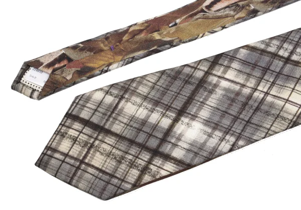 Paul Smith COLLECTION Reverse Side Butterfly Printed Silk Check Tie K-161311_003