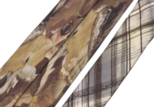 Paul Smith COLLECTION Reverse Side Butterfly Printed Silk Check Tie K-161311_006