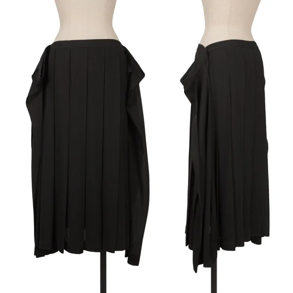 JUNYA WATANABE COMME des GARCONS Poly Chiffon Wide Pleats Skirt Black M K-161314_001