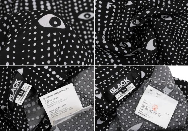 BLACK COMME des GARCONS Eye Dot Print Cupra Shirt K-161315_018