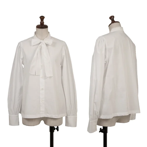 tricot COMME des GARCONS Ribbon Tie Cotton Blouse White M K-161317_001