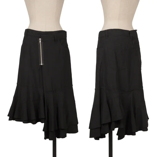 tricot COMME des GARCONS Rayon Linen Switching Zip Skirt Black S K-161318_001
