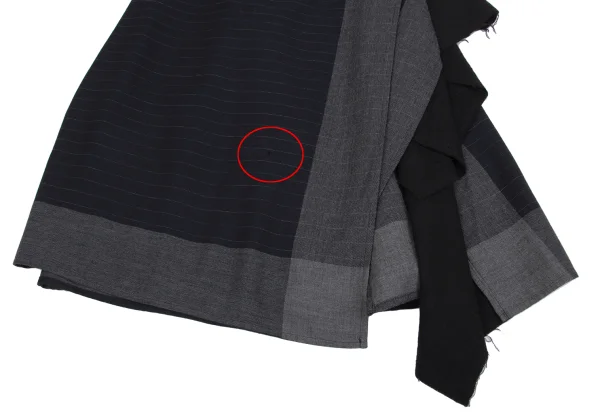 COMME des GARCONS Half Pleats Striped Wool Wrap Skirt K-161320_005