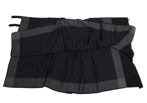 COMME des GARCONS Half Pleats Striped Wool Wrap Skirt K-161320_008