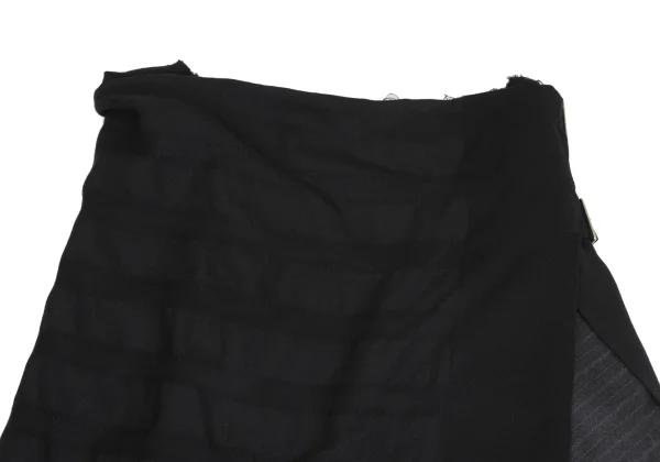 COMME des GARCONS Half Pleats Striped Weave Wool Wrap Skirt K-161321_003