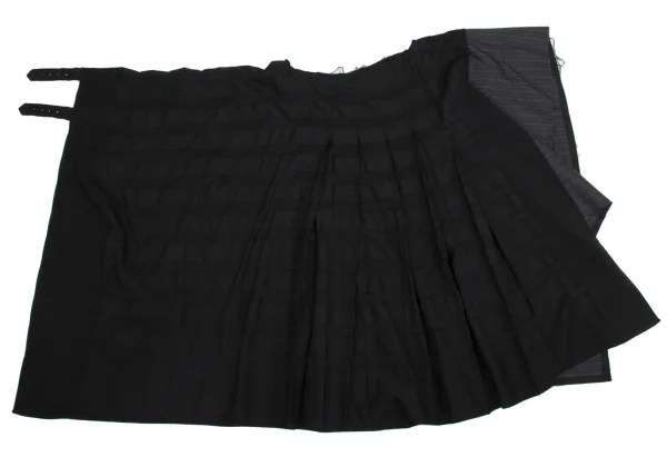 COMME des GARCONS Half Pleats Striped Weave Wool Wrap Skirt K-161321_006