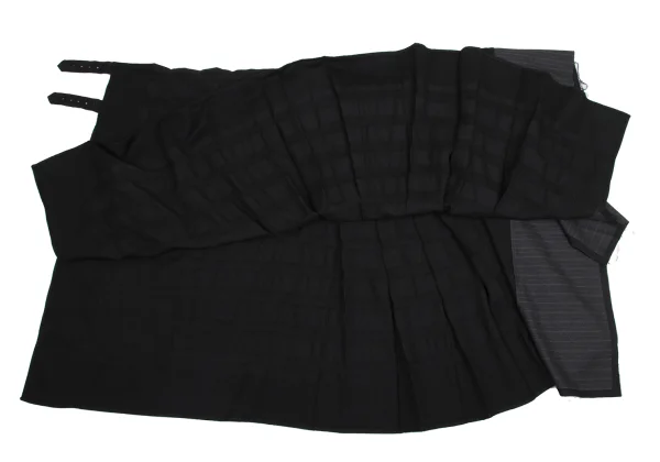 COMME des GARCONS Half Pleats Striped Weave Wool Wrap Skirt K-161321_007