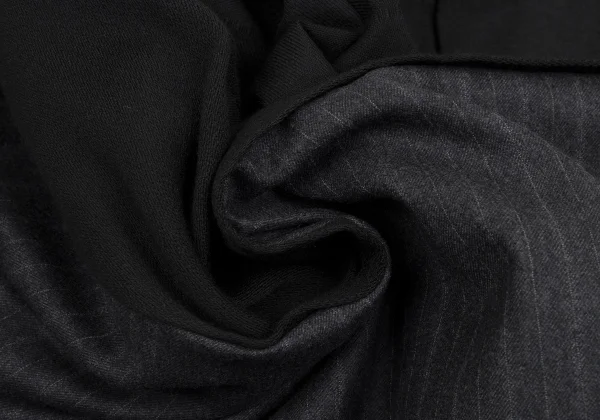 COMME des GARCONS Half Pleats Striped Weave Wool Wrap Skirt K-161321_010