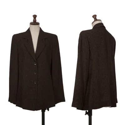 HIROKO KOSHINO pret a porter Botanical Jacquard Lapel Design Jacket