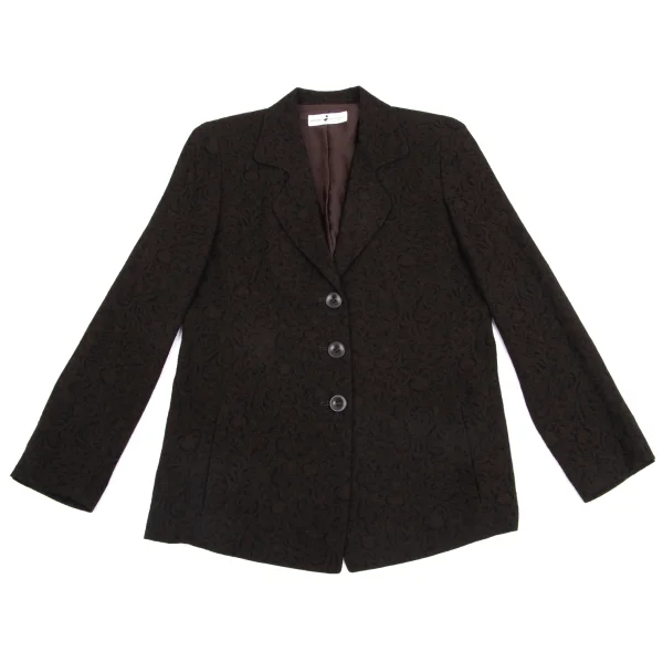 HIROKO KOSHINO pret a porter Botanical Jacquard Lapel Design Jacket K-161328_002