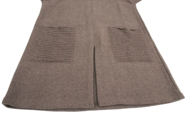 HIROKO KOSHINO TRUNK Wool Blend Rib Switching Hem Slit Tunic K-161329_009