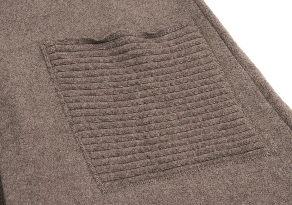 HIROKO KOSHINO TRUNK Wool Blend Rib Switching Hem Slit Tunic K-161329_010