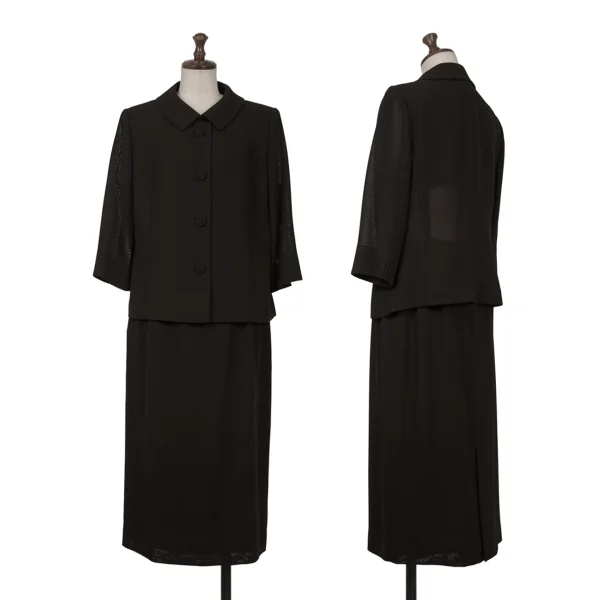 YUKI TORII Poly Checked Woven Jacket & Skirt Black 13 K-161334_001