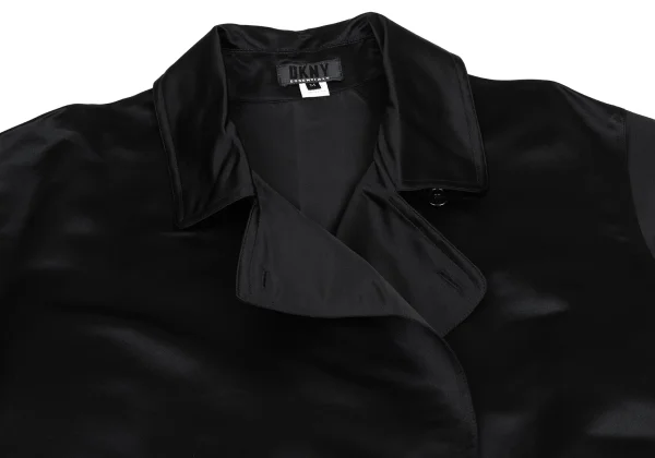 DKNY ESSENTIALS Silk Satin Double Belted Coat K-161335_003