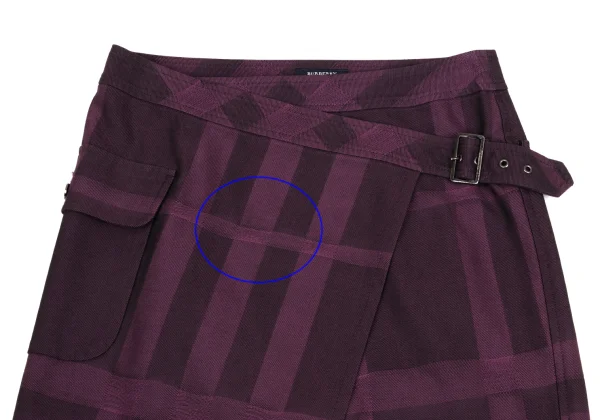 BURBERRY LONDON Checked Jacquard Cotton Wool Wrap Skirt K-161340_003