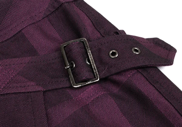 BURBERRY LONDON Checked Jacquard Cotton Wool Wrap Skirt K-161340_005
