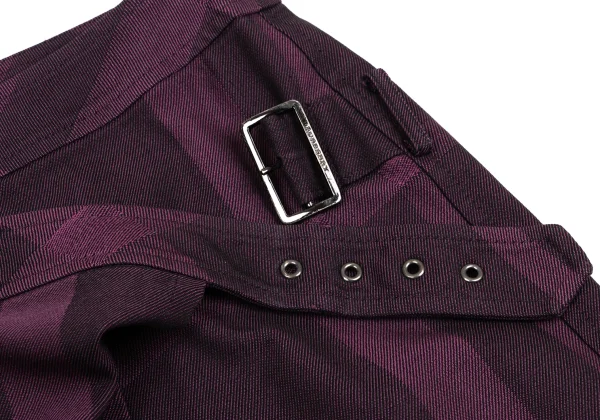 BURBERRY LONDON Checked Jacquard Cotton Wool Wrap Skirt K-161340_006