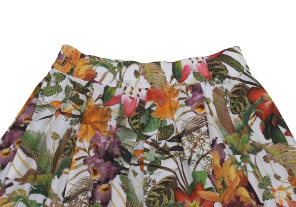 NARACAMICIE Botanical Printed Elastic Waist Tuck Skirt K-161342_003