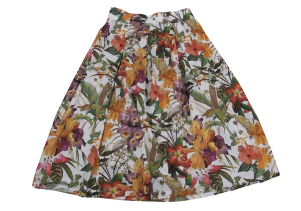 NARACAMICIE Botanical Printed Elastic Waist Tuck Skirt K-161342_007