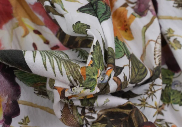 NARACAMICIE Botanical Printed Elastic Waist Tuck Skirt K-161342_009