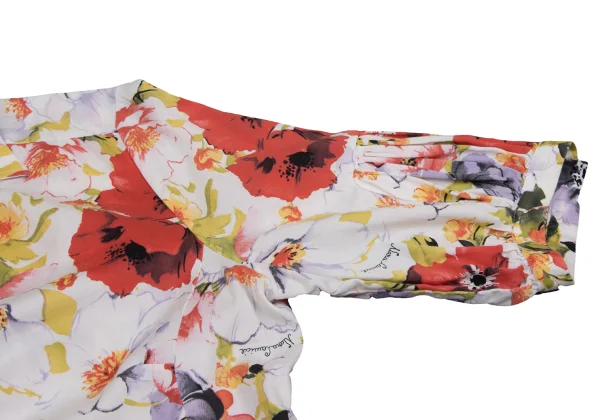 NARACAMICIE Floral Printed Gather Sleeve Blouse K-161344_005