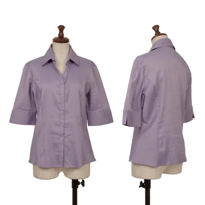 NARACAMICIE Striped Weave Stretch Blouse