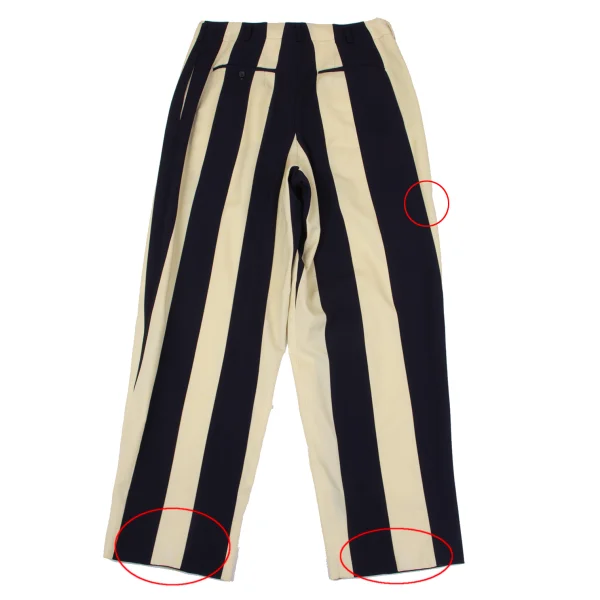 Yohji Yamamoto POUR HOMME Stripe Switching Wool Gaba Pants K-161355_013