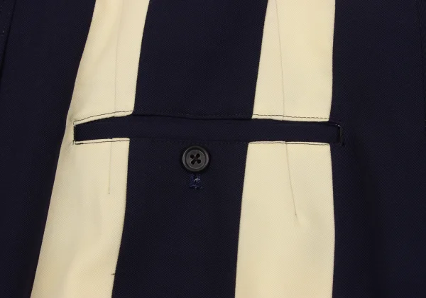 Yohji Yamamoto POUR HOMME Stripe Switching Wool Gaba Pants K-161355_017