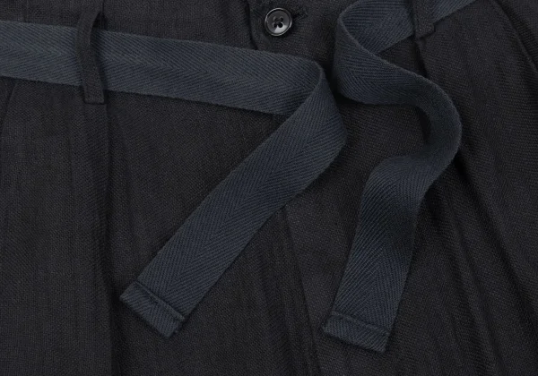 Yohji Yamamoto POUR HOMME Waist Belted Linen Tuck Pants K-161358_004