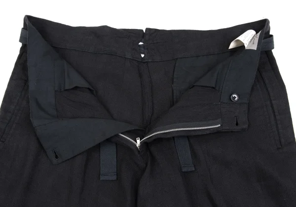 Yohji Yamamoto POUR HOMME Waist Belted Linen Tuck Pants K-161358_006