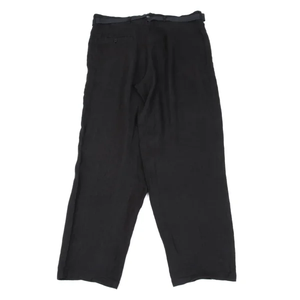Yohji Yamamoto POUR HOMME Waist Belted Linen Tuck Pants K-161358_010