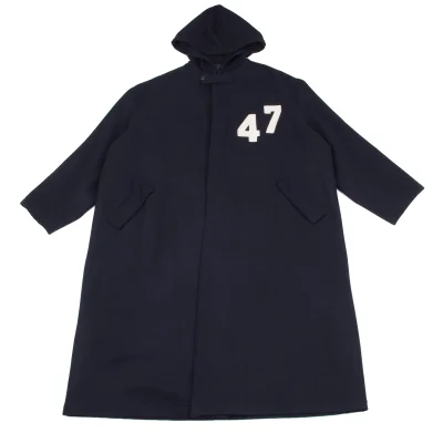 Y's for men Number Patch Wool Hooded Coat